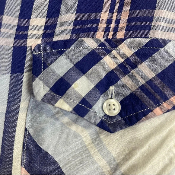 Rails Button Up Shirt Womens Size Medium Purple Blue Plaid Long Sleeve - Picture 8 of 10